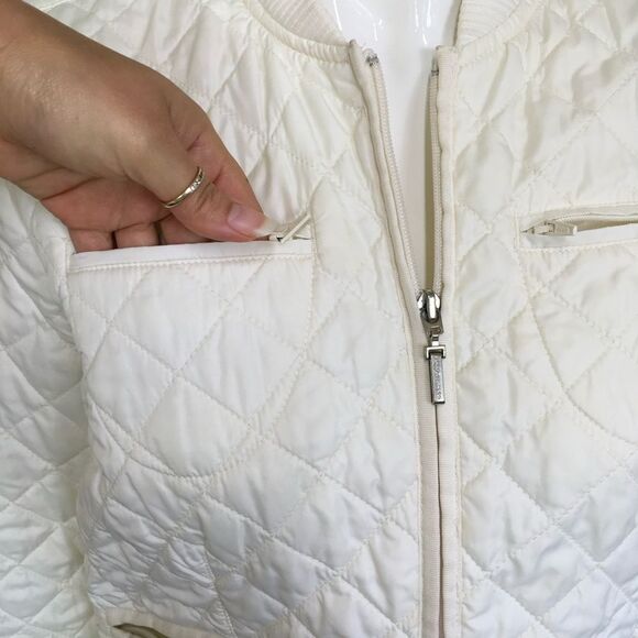 Ralph Lauren Polo Jeans Women's Cream 4 Pocket Full Zip Quilted Jacket Size XL - Picture 5 of 17